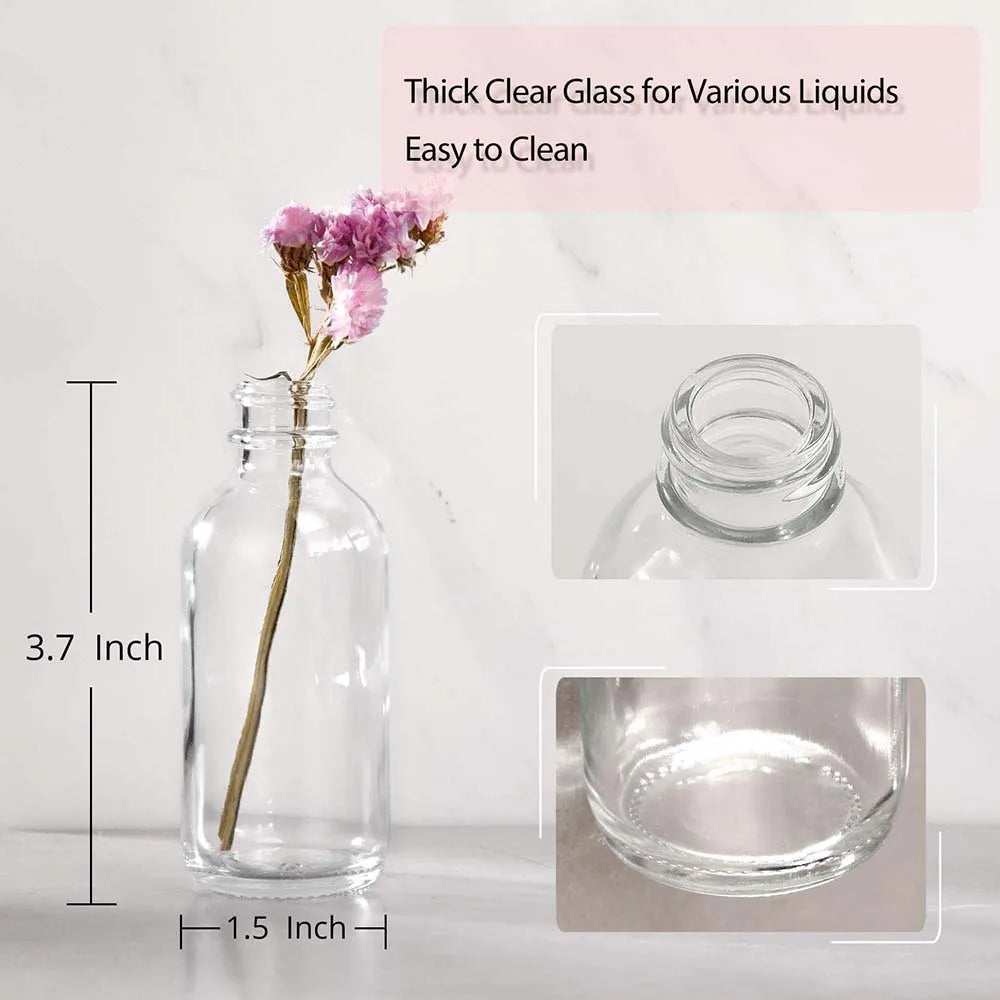 |イベント・ノベルティ用品 | ガラス製 小型透明ボトル 蓋付き | 15ml/30ml/60ml