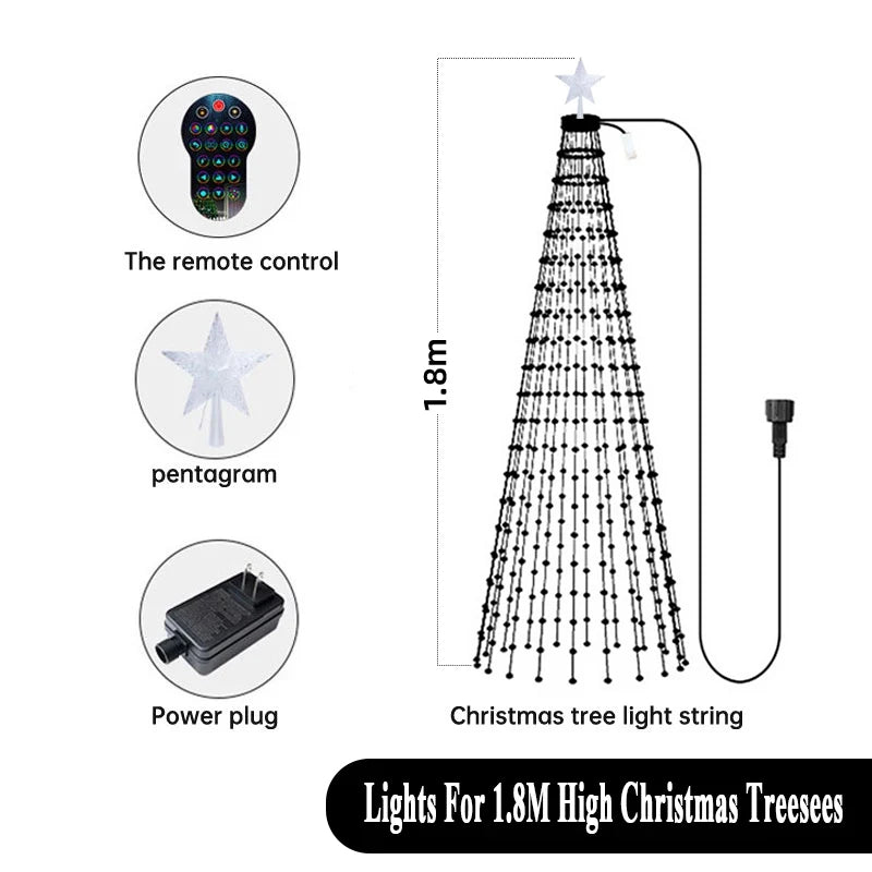地引テスト用2.1M Smart Lighted RGB Christmas Tree APP & Remote Control Star Topper Outdoor DIY APP Controlled Lighted Christmas Tree Light