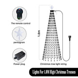 地引テスト用2.1M Smart Lighted RGB Christmas Tree APP & Remote Control Star Topper Outdoor DIY APP Controlled Lighted Christmas Tree Light