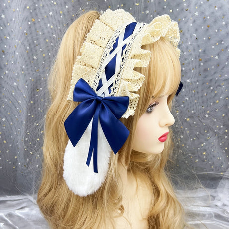 イベント・ハロウィングッズ｜ウサギ耳ロリータ風ヘアーバンド