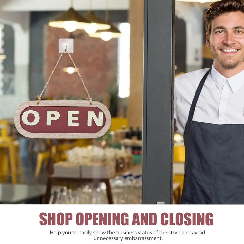両面木製吊り下げボード（OPEN/CLOSED）