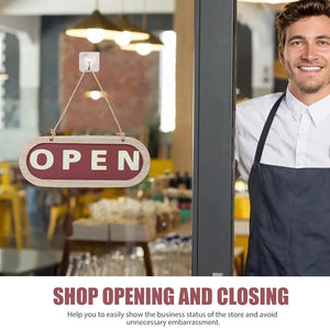 両面木製吊り下げボード（OPEN/CLOSED）