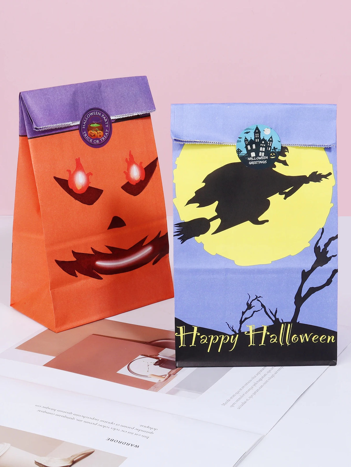イベント・ハロウィングッズ｜クラフト紙ギフトバッグ 12枚セット