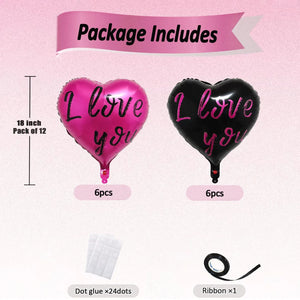 ハート型ホットピンクバルーン 18インチ