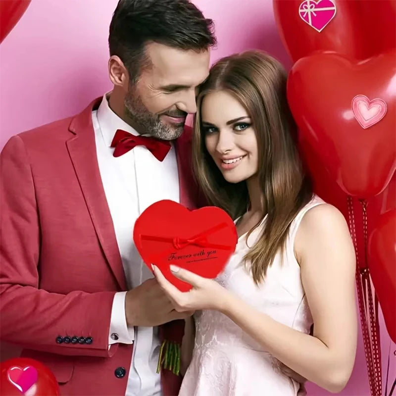 バラの造花10本入りハート型ギフトボックス