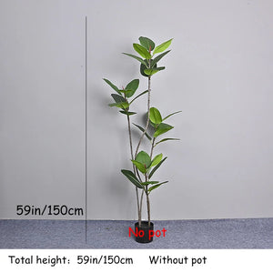 70インチの大型人工植物・フェイクフィカスツリーの枝・プラスチックゴムの葉・背の高い緑の風景