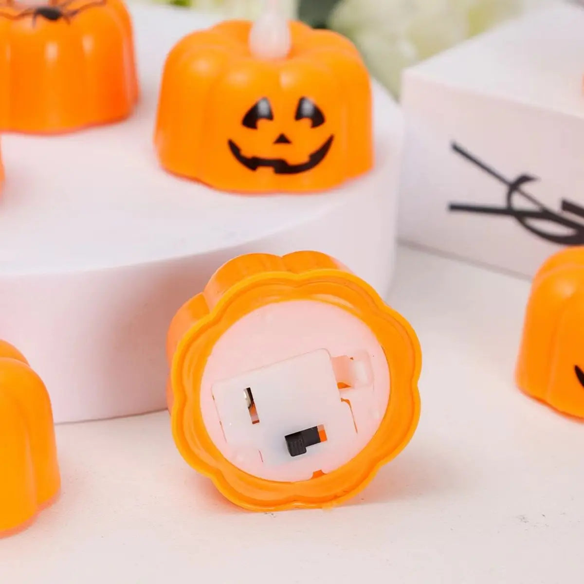 イベント・ハロウィングッズ｜パンプキンLEDティーライト12個セット