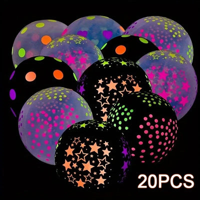 イベント・パーティー装飾｜暗闇で光るネオンカラーバルーンセット(20個)｜誉PRINTING