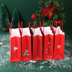 イベント・クリスマス装飾｜クリスマス柄クラフト紙バッグセット(S/M)
