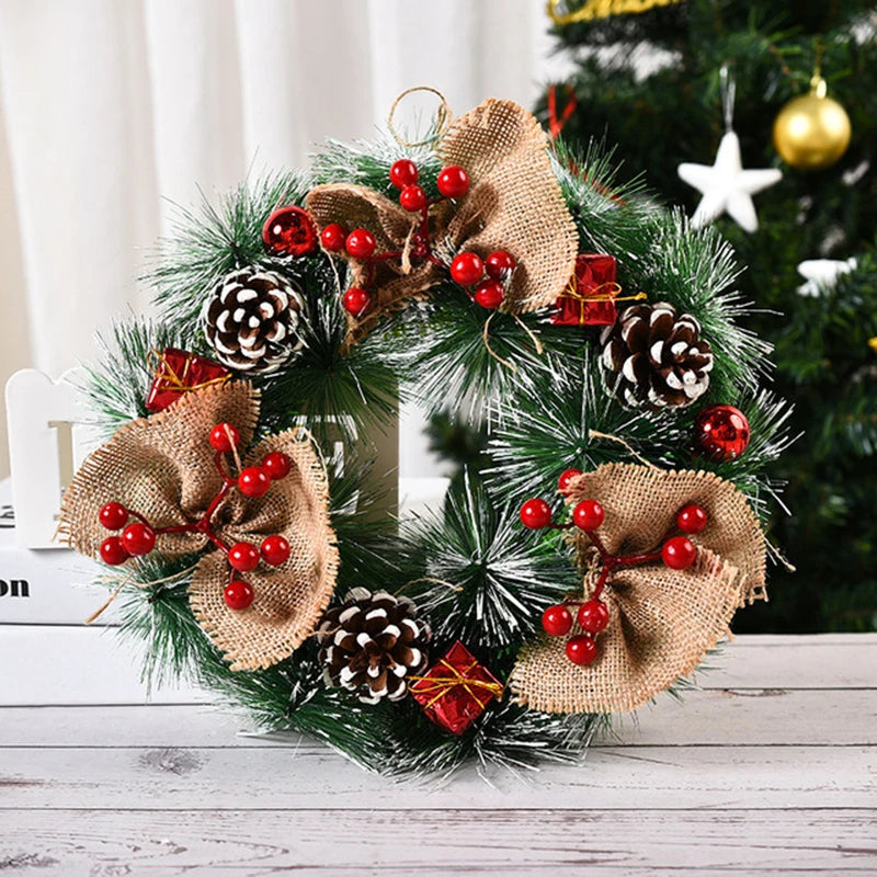イベント・クリスマス装飾｜クリスマスリース 雪の結晶付きドア飾り