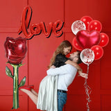 ロマンチックなバラとLOVEホイルバルーンセット