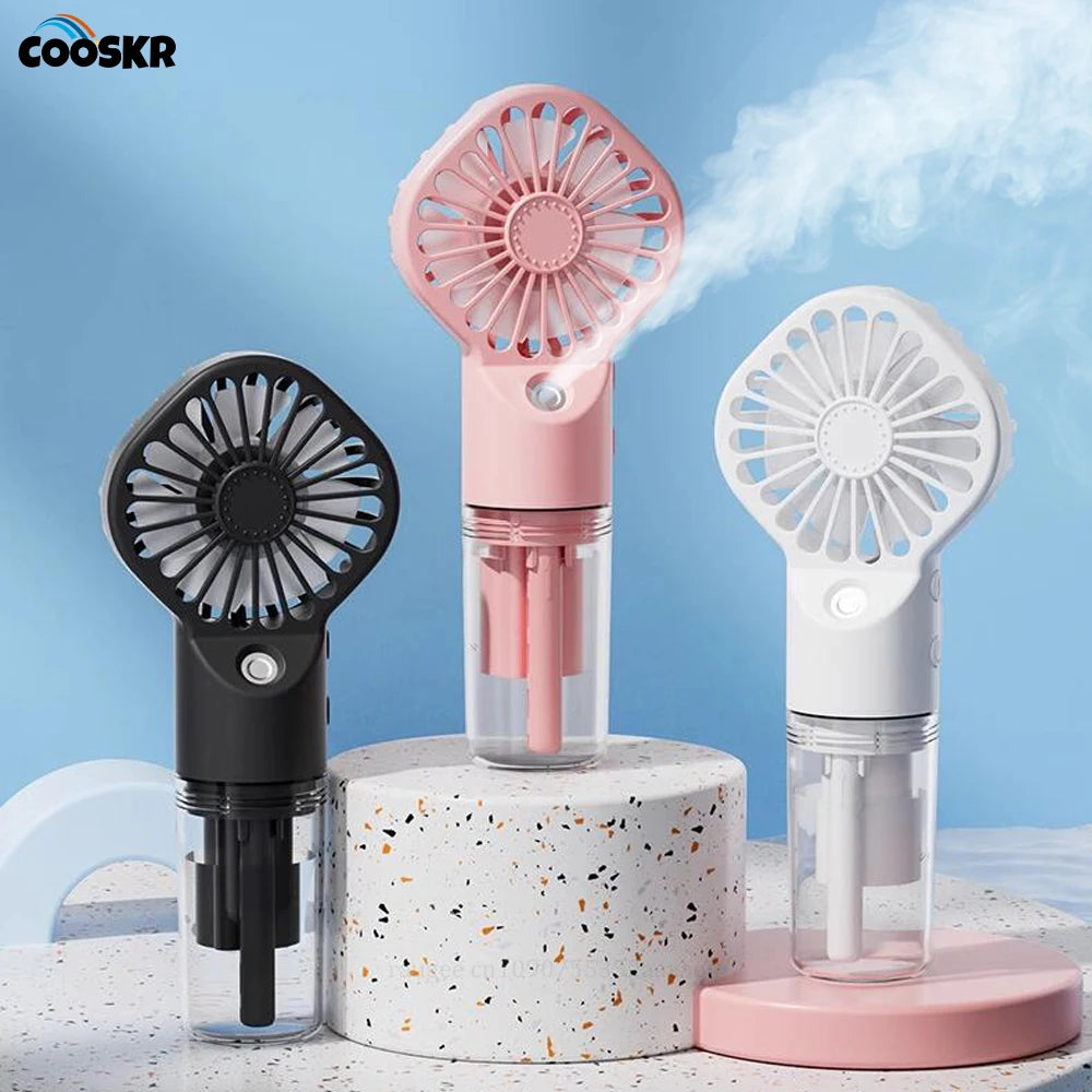 |イベント・ノベルティ用品 | USB充電式 4速ミニ加湿器付きポータブルファン