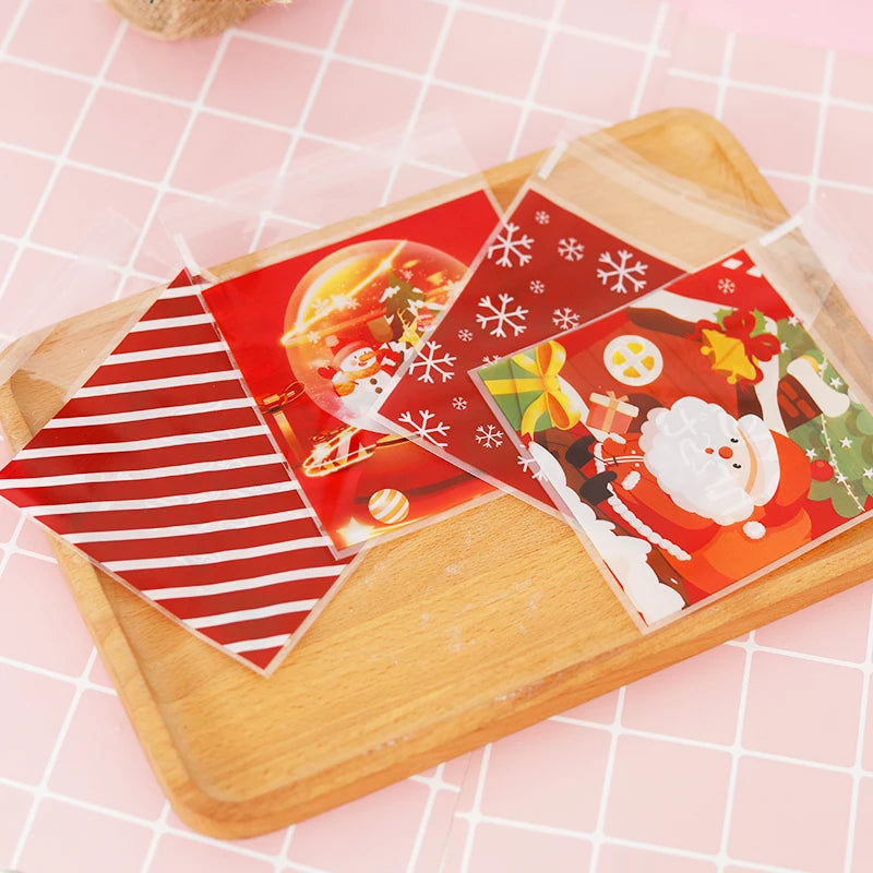 イベント・クリスマス装飾｜クリスマス柄ギフトバッグセット(100個入)