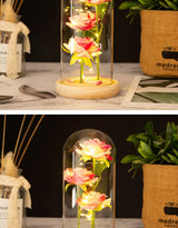 ライトアップガラスドームローズギフト