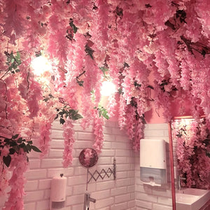 プラスチック製人工ラベンダーガーランド