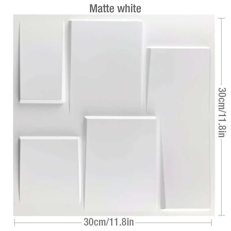 【DIY用】３D幾何学柄 石膏壁面風ステッカー(12pcs）