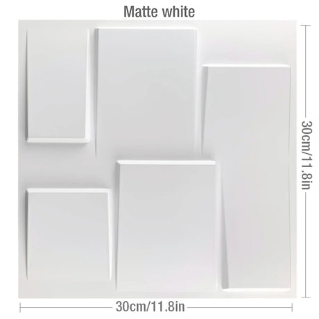 【DIY用】３D幾何学柄 石膏壁面風ステッカー(12pcs）