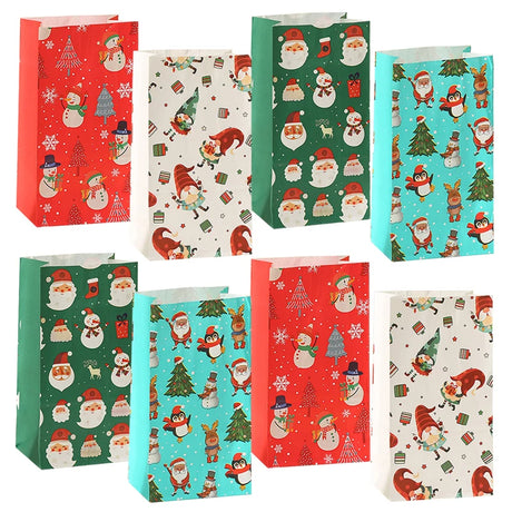 イベント・クリスマス装飾｜クリスマス柄紙製バッグセット(8個)