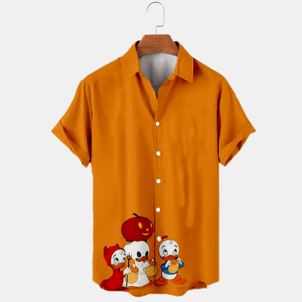 イベント・ハロウィングッズ｜ディズニーミッキー柄シャツ(S～5XL)