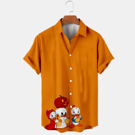 イベント・ハロウィングッズ｜ディズニーミッキー柄シャツ(S～5XL)