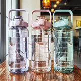 |イベント・ノベルティ用品 |大容量！ ストロー付きクリアーカラーウォーターボトル | 2000ml