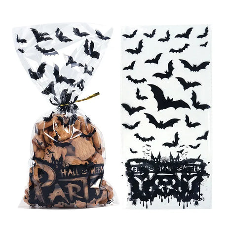 イベント・ハロウィングッズ｜クモの巣柄 セロハンギフトバッグ 50個