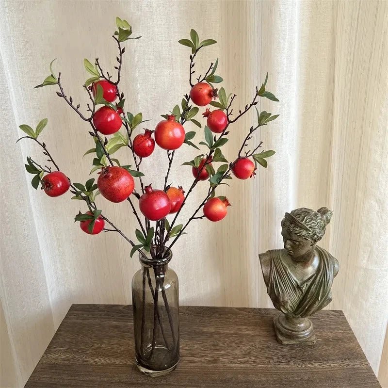 【インテリアフラワー】ザクロ果実の造花（6本セット）