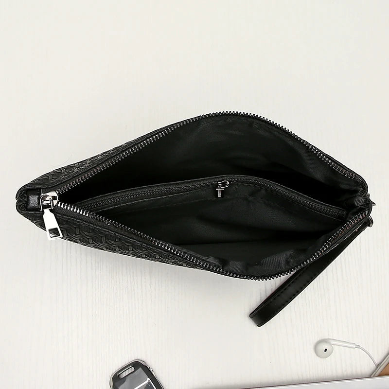 |イベント・ノベルティ用品 | 高品質PUレザーメンズビジネスクラッチバッグ