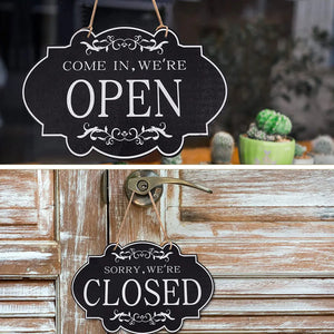 【防水・耐久】木製リバーシブル看板（OPEN/CLOSED）