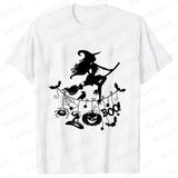 イベント・ハロウィングッズ｜レディース ハロウィン魔女柄Tシャツ (S～XXL)