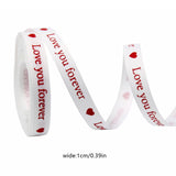バレンタインデー用ハート柄片面プリントリボン