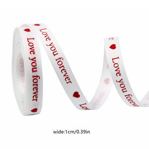バレンタインデー用ハート柄片面プリントリボン