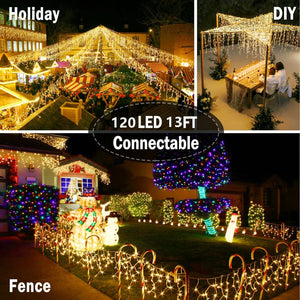 イベント・クリスマス装飾｜LEDつらら型  屋外用カーテンライト(幅4M～32M）