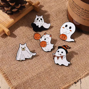 イベント・ハロウィングッズ｜カボチャゴーストエナメルブローチ