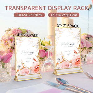 イベント・結婚式装飾｜アクリルサインホルダー ゴールド縁