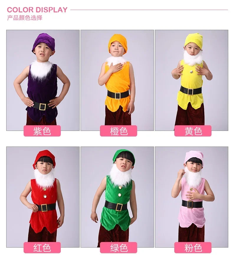 イベント・クリスマスグッズ｜キッズ用 七人の小人風 コスチュームセット(110c～160c)