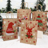 イベント・クリスマス装飾｜クリスマスクラフト紙ギフトバッグセット(4枚入)