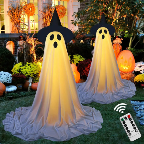 【イベント・ハロウィングッズ】光るゴーストデコレーション2個セット