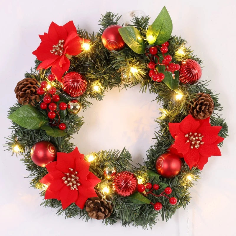 イベント・クリスマス装飾｜玄関ドア用LEDクリスマスリース