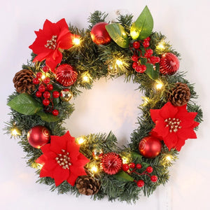 イベント・クリスマス装飾｜玄関ドア用LEDクリスマスリース