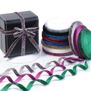 グリッターリボン 5-10ヤード 結婚式・クリスマス用