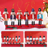 イベント・クリスマス装飾｜木製くるみ割り人形ペンダント6個セット