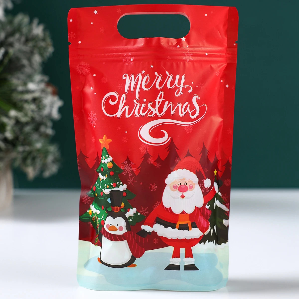 イベント・クリスマス装飾｜ジッパー付きスタンドアップクリスマスバッグ