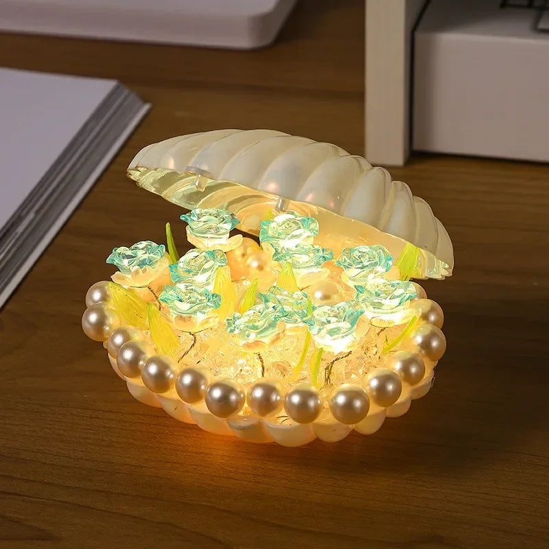 イベント・クリスマス装飾｜ハンドメイド シェル型ローズライトセット