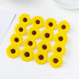 人工ひまわり 単頭タイプ 4cm／50個・100個セット【シルク製】DIY・装飾・イベント用