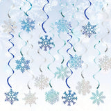 イベント・クリスマス装飾｜青銀雪結晶装飾24個セット