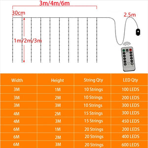 イベント・クリスマス装飾｜LEDカーテンライト USB接続(幅3M/4M/6M)