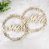 結婚式用木製Mr & Mrsサインオーナメント