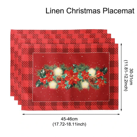 イベント・クリスマス装飾｜リネンプレースマット 1/4枚セット