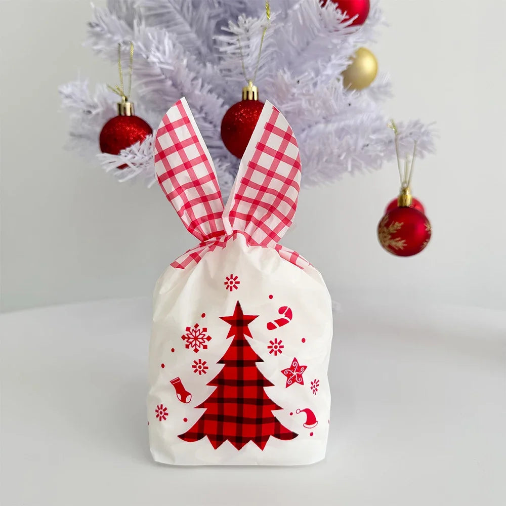 イベント・クリスマス装飾｜ウサギ型ビニール製ギフトバッグセット (50個)